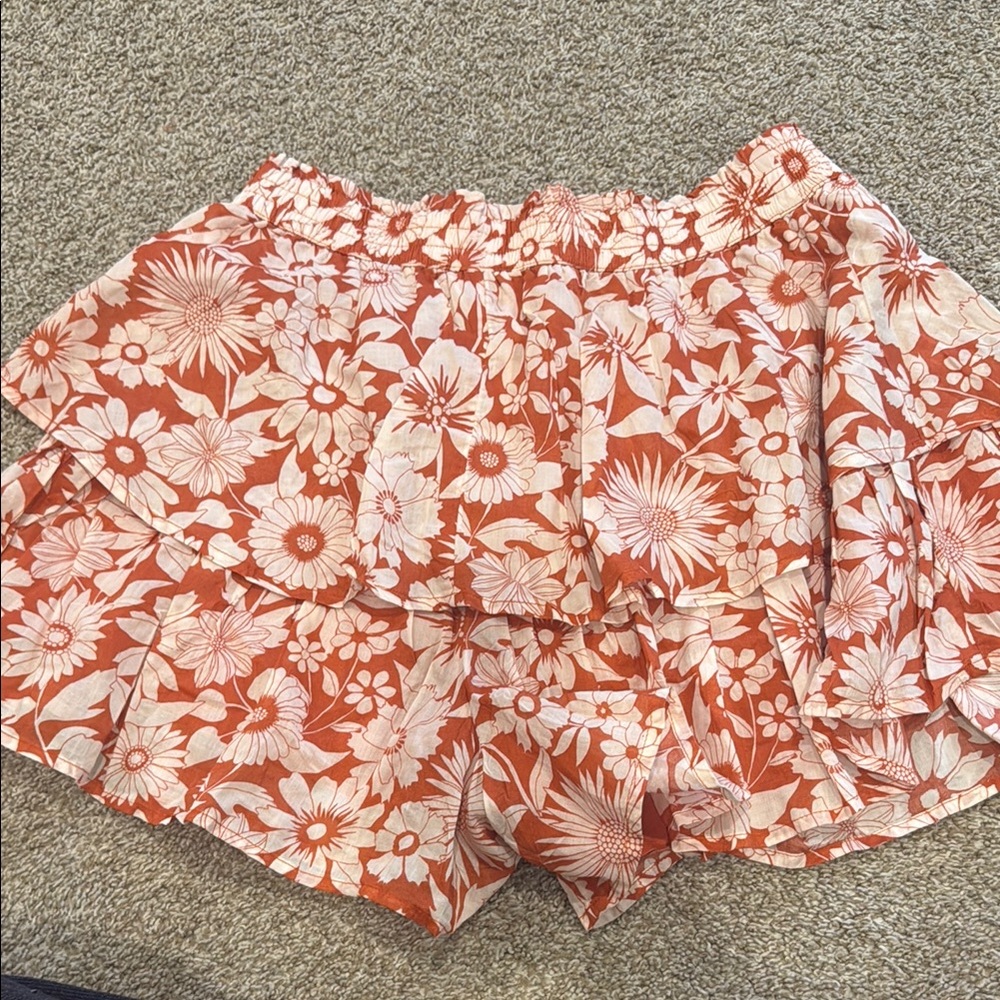 American eagle Floral Tiered Ruffle Women's Skort cotton size L